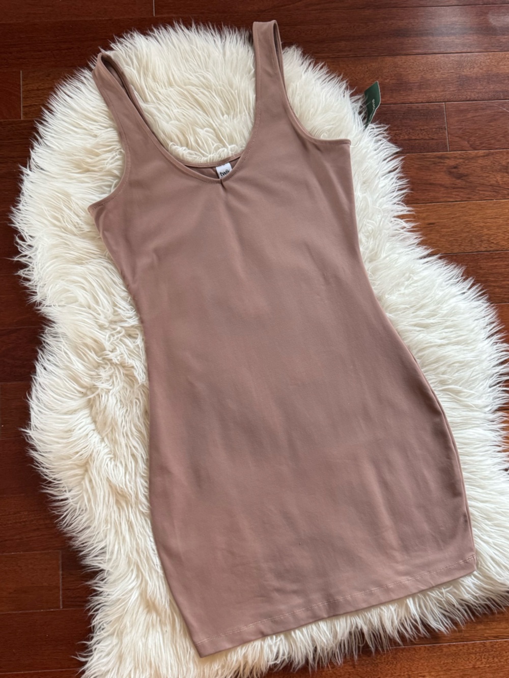 NWT TWIK SIMONS light pinky mauve body con dress size S